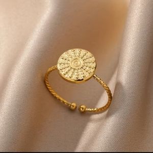New 18k gold plated Round-design Opening Ring